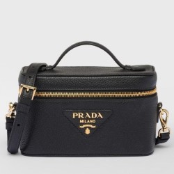 Riproduzione Fedele Imitazione Borse Firmate Replica mini Vanity Prada Granata Nera imitazioni