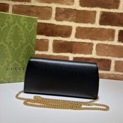 Riproduzione Fedele Portafoglio con catena continentale Gucci Blondie 725215 nero imitazioni