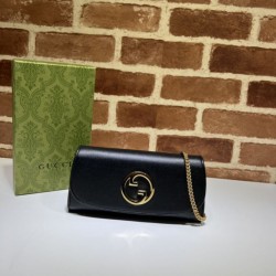 Riproduzione Fedele Portafoglio con catena continentale Gucci Blondie 725215 nero imitazioni
