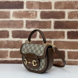 Qualità Specchio Replica Borsa mini con manico superiore Gucci Horsebit 1955 781387 marrone Riproduzione Fedele Borsa mini con manico superiore Gucci Horsebit 1955 781387 marrone imitazioni
