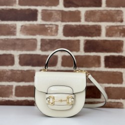 Riproduzione Fedele Borsa mini con manico superiore Gucci Horsebit 1955 781387 beige imitazioni