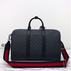 Riproduzione Fedele Gucci Men GG Supreme Duffle Bag 792074 Nero imitazioni