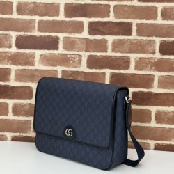 Riproduzione Fedele Gucci Ophidia Men messenger bag Blu scuro imitazioni
