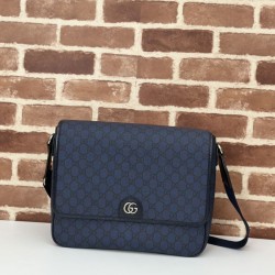 Riproduzione Fedele Gucci Ophidia Men messenger bag Blu scuro imitazioni