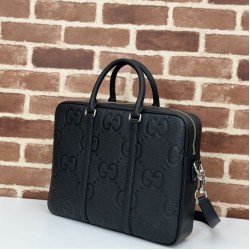 Qualità Specchio Replica Dettagli perfetti Gucci Jumbo GG Cartella 792264 Nero Riproduzione Fedele Dettagli perfetti Gucci Jumbo GG Cartella 792264 Nero imitazioni