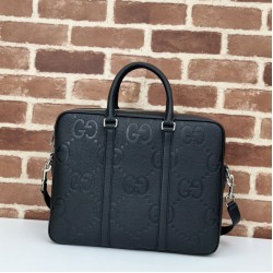 Riproduzione Fedele Dettagli perfetti Gucci Jumbo GG Cartella 792264 Nero imitazioni