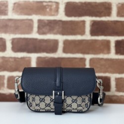Riproduzione Fedele Borse Replica super mini Gucci GG bicolore 795213 nero imitazioni