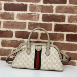 Riproduzione Fedele Borsa piccola con manico superiore Gucci Ophidia 795249 beige imitazioni