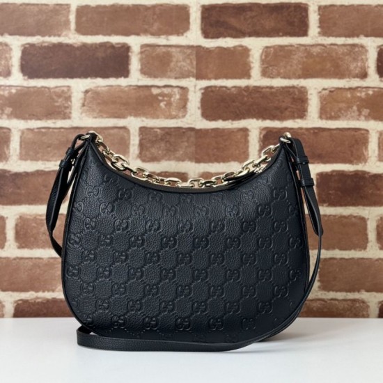 Qualità Specchio Replica Gucci 820453 Borsa a tracolla media GG Emblem Nero Riproduzione Fedele Gucci 820453 Borsa a tracolla media GG Emblem Nero imitazioni
