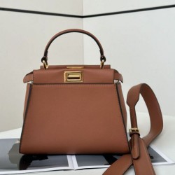 Riproduzione Fedele Borsa Fendi Mini Iconic Peekaboo Marrone imitazioni