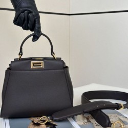 Riproduzione Fedele Borsa Fendi Mini Iconica Peekaboo Nero imitazioni