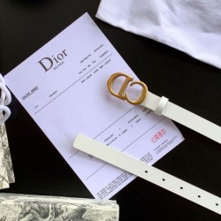 Riproduzione Fedele Dior Saddle 20MM Cintura Bianco imitazioni