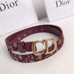 Riproduzione Fedele Dior Saddle 20MM Cintura Dior Oblique Jacquard Bordeaux imitazioni
