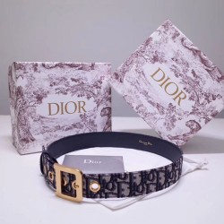 Riproduzione Fedele Qualità superiore replica Dior Diorquake 35MM Cintura Obliquo Blu imitazioni