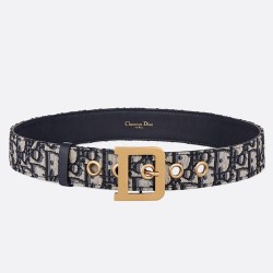 Riproduzione Fedele Qualità superiore replica Dior Diorquake 35MM Cintura Obliquo Blu imitazioni