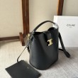 Qualità superiore replica a secchiello piccola/media Celine Louise Nero Pelle di vitello liscia