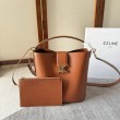 Borse Replica Alta Qualità a secchiello piccola/media Celine Louise Tan Pelle di vitello liscia