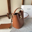 Borse Replica Alta Qualità a secchiello piccola/media Celine Louise Tan Pelle di vitello liscia