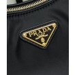 Borsa a tracolla grande Prada Aimee Re-Nylon con lucchetto 1BC232 Nero