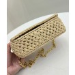 Borsa Replica 1:1 a tracolla in rafia all'uncinetto Prada Albicocca