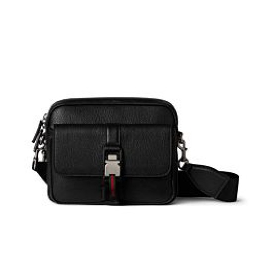 Borsa a tracolla piccola Gucci con Web 816751 Nero