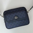 Borsa a tracolla piccola Gucci Ophidia da uomo 802170 blu scuro