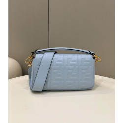 Borse Replica baguette media Fendi FF Nappa blu