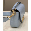 Borse Replica baguette media Fendi FF Nappa blu Borse Replica baguette media Fendi FF Nappa blu