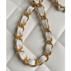 Qualità superiore replica Chanel Flap con manico superiore AS5317 Crema