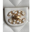 Qualità superiore replica Chanel Flap con manico superiore AS5317 Crema