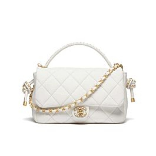 Qualità superiore replica Chanel Flap con manico superiore AS5317 Crema