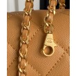 Borsa Chanel Mini Flap con manico superiore AS5164 Caffè chiaro