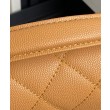 Borsa Chanel Mini Flap con manico superiore AS5164 Caffè chiaro