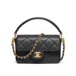 Borsa Chanel Mini Flap con manico superiore AS5164 Nero