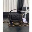 Borsa Chanel Mini Flap con manico superiore AS5164 Nero