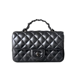 Bora Pari all'originale replica Chanel Mini Flap con manico superiore AS5243 Nero