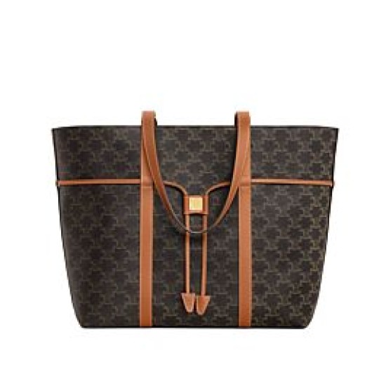 Borsa Replica 1:1 con coulisse Celine Cabas Triomphe Caffè