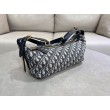 Borsa D-Journey piccola/media Dior Oblique Jacquard blu