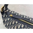 Borsa D-Journey piccola/media Dior Oblique Jacquard blu