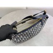 Borsa D-Journey piccola/media Dior Oblique Jacquard blu