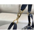 Borsa D-Journey piccola/media Dior Oblique Jacquard blu