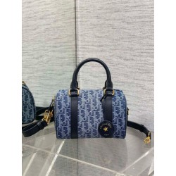 Borse Firmate Replica Dior Groove 20 Denim blu Dior Oblique Jacquard