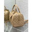Borsa Dior Groove 25 in pelle di vitello Macrocannage biscotto