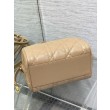 Borsa Dior Groove 25 in pelle di vitello Macrocannage biscotto