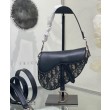 Borse Replica Alta Qualità Dior Mini Saddle con tracolla Blu scuro