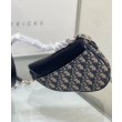 Borse Replica Alta Qualità Dior Mini Saddle con tracolla Blu scuro