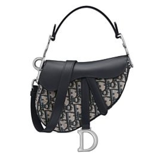 Borse Replica Alta Qualità Dior Mini Saddle con tracolla Blu scuro