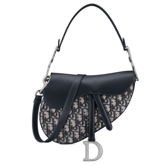 Borsa Dior Saddle con tracolla Blu scuro