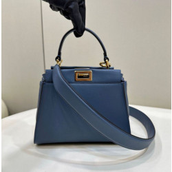Borsa Fendi Mini Iconic Peekaboo Blu