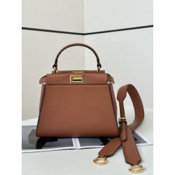 Borsa Fendi Mini Iconic Peekaboo Marrone